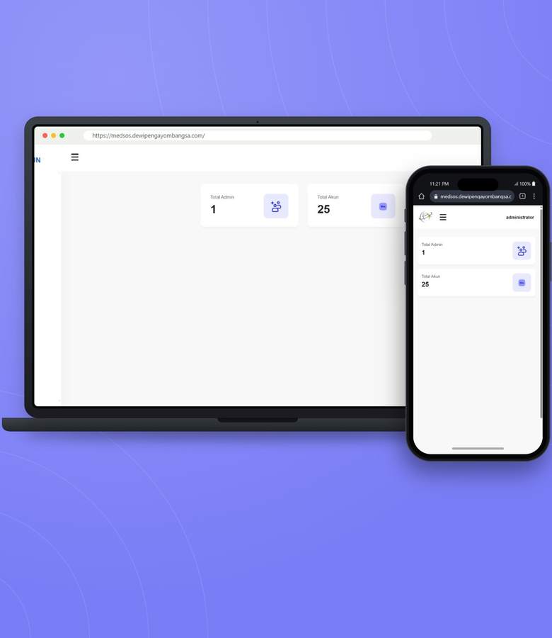 Tampilan website Sistem Manajemen Data Akun