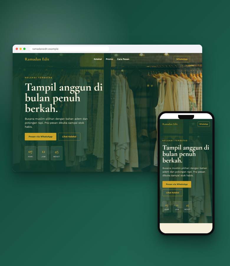 Tampilan website Promo Ramadan Fashion