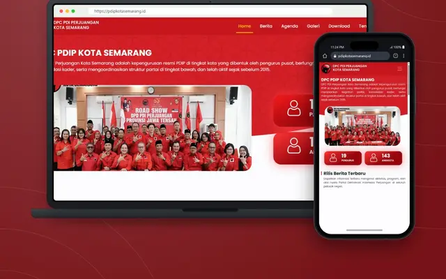 Tampilan proyek Website Profil dan Informasi DPC Kota Semarang