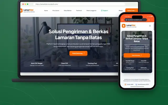 Tampilan proyek LamarKilat - Platform SaaS Pengelolaan dan Pengiriman Berkas Lamaran Kerja
