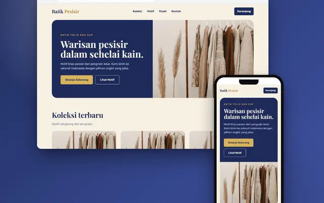 Tampilan proyek Batik Pesisir