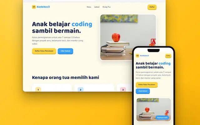 Tampilan proyek Kursus Coding Anak