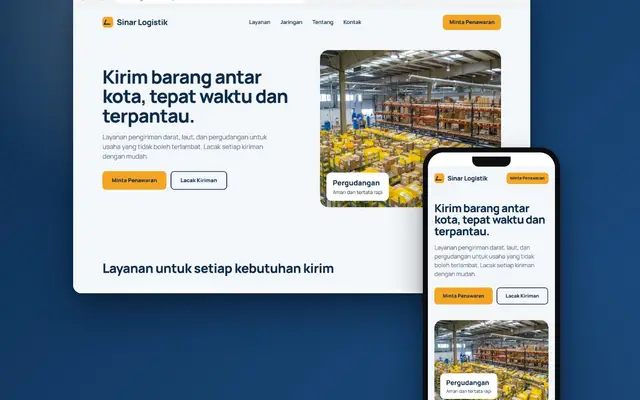 Tampilan proyek Sinar Logistik