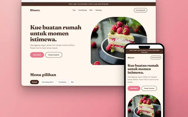 Tampilan proyek Toko Kue Rinara